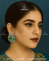 Afsheen Royal Bloom Earrings | ZAROSH JEWEL Green